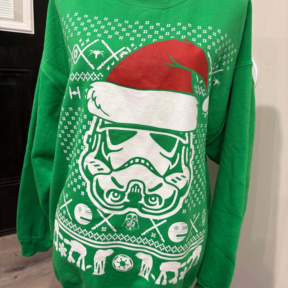 Star Wars Stormtrooper Christmas Sweatshirt Green Holiday Pullover